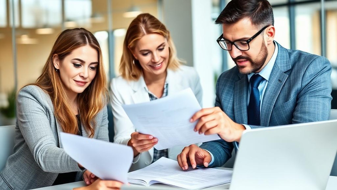 HR professional reviewing ACA compliance documents in a modern office